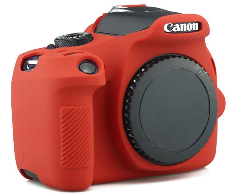 Yisau Camera Case for Canon EOS Rebel T6 T7, Silicion Rubber Camera Case Cover Detachable Protective for EOS 1300D Rebel T6/ EOS 1500D Rebel T7 KISS X90 Camera (Red) - Image 3